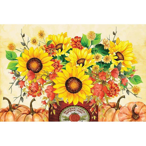 Sunflowers Black Modern Wood Framed Art Print with Double Matting by ND Art