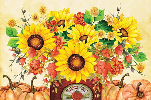 Sunflowers Black Ornate Wood Framed Art Print with Double Matting by ND Art