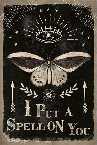 I Put a Spell on You Black Ornate Wood Framed Art Print with Double Matting by ND Art