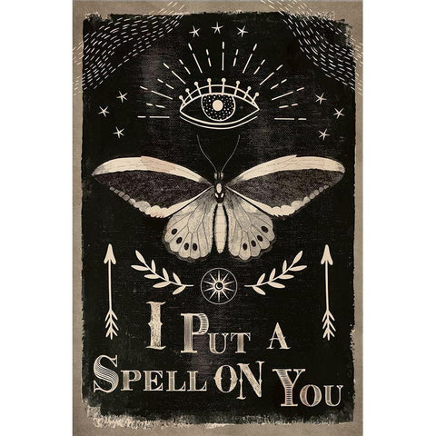 I Put a Spell on You White Modern Wood Framed Art Print by ND Art