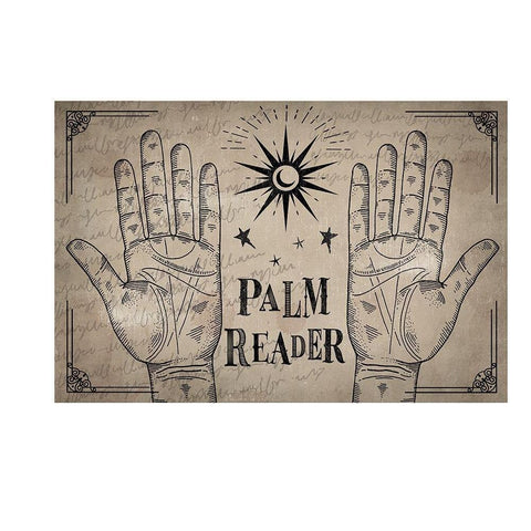 Palm Reader White Modern Wood Framed Art Print by ND Art