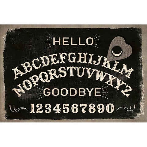 Ouija Board Black Modern Wood Framed Art Print with Double Matting by ND Art