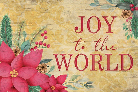 Joy to the World Black Ornate Wood Framed Art Print with Double Matting by ND Art