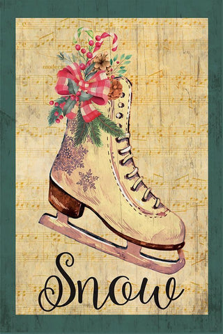 Snow Flake White Modern Wood Framed Art Print with Double Matting by ND Art