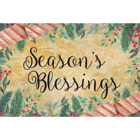 Seasons Blessings White Modern Wood Framed Art Print by ND Art
