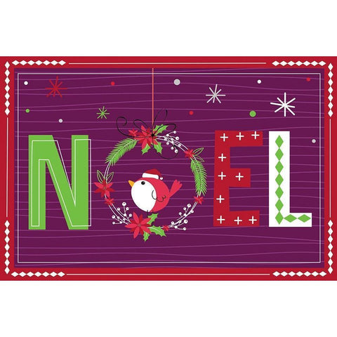 Noel Black Modern Wood Framed Art Print with Double Matting by ND Art