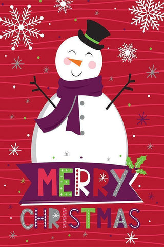 Merry Christmas   White Modern Wood Framed Art Print with Double Matting by ND Art