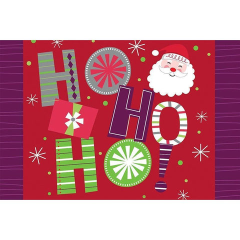 Ho Ho Ho Black Modern Wood Framed Art Print with Double Matting by ND Art