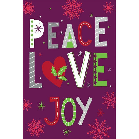 Peace, Love, Joy Black Modern Wood Framed Art Print with Double Matting by ND Art