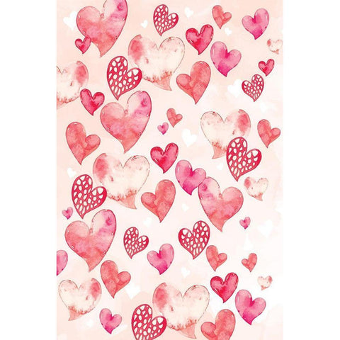 Hearts Gold Ornate Wood Framed Art Print with Double Matting by ND Art