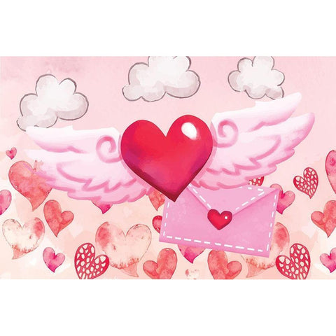 Valentine Black Modern Wood Framed Art Print by ND Art