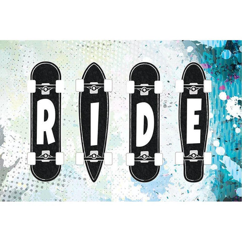 Ride Black Modern Wood Framed Art Print by ND Art