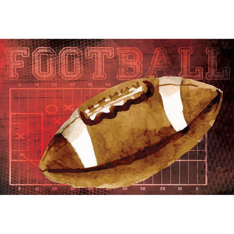 Football Gold Ornate Wood Framed Art Print with Double Matting by ND Art