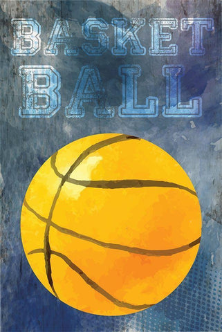 Basketball White Modern Wood Framed Art Print with Double Matting by ND Art