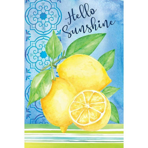 Hello Sunshine White Modern Wood Framed Art Print by ND Art