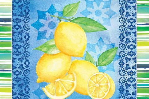 Lemonade Blues Black Ornate Wood Framed Art Print with Double Matting by ND Art