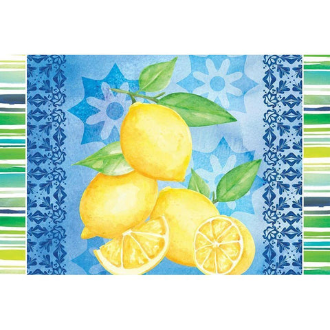Lemonade Blues Black Modern Wood Framed Art Print with Double Matting by ND Art