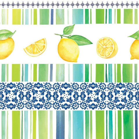 Lemonade Blues Pattern III Black Ornate Wood Framed Art Print with Double Matting by ND Art