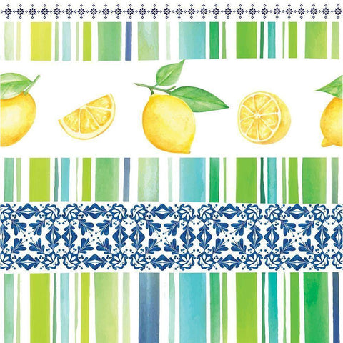 Lemonade Blues Pattern III Gold Ornate Wood Framed Art Print with Double Matting by ND Art