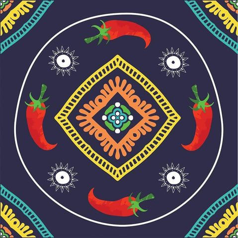 Southwest Chili II White Modern Wood Framed Art Print with Double Matting by ND Art