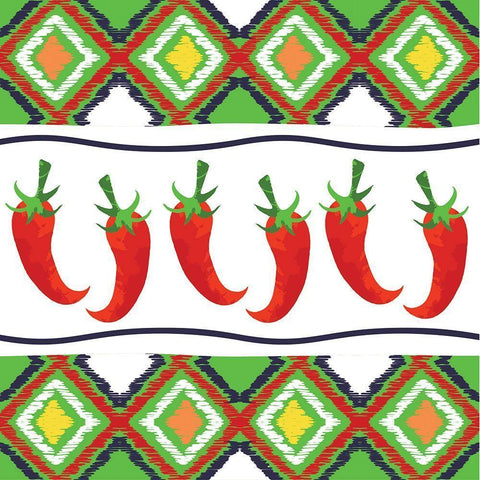 Southwest Chili V White Modern Wood Framed Art Print by ND Art