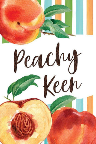 Peachy Keen White Modern Wood Framed Art Print with Double Matting by ND Art