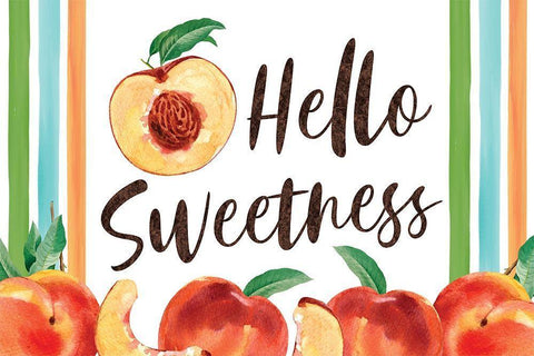 Peachy Keen IV White Modern Wood Framed Art Print with Double Matting by ND Art