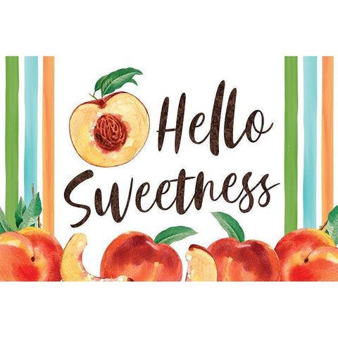 Peachy Keen IV White Modern Wood Framed Art Print by ND Art