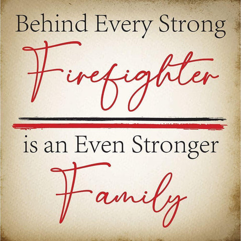 Firefighter Families Black Modern Wood Framed Art Print with Double Matting by ND Art