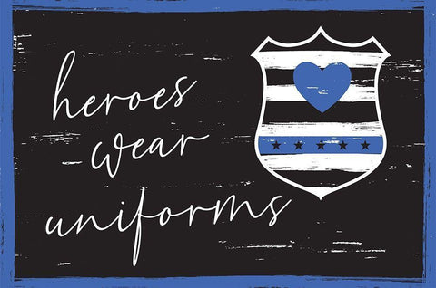 Heroes Wear Uniforms White Modern Wood Framed Art Print with Double Matting by ND Art
