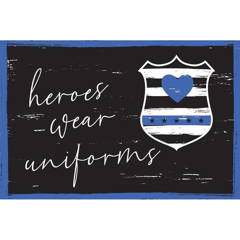 Heroes Wear Uniforms Black Modern Wood Framed Art Print by ND Art