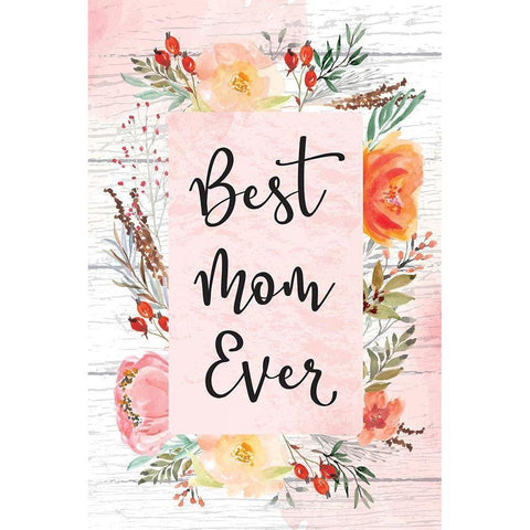 Best Mom Ever Black Modern Wood Framed Art Print by ND Art