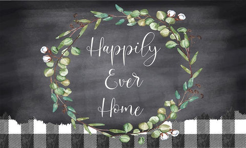 Happily Ever Home Black Ornate Wood Framed Art Print with Double Matting by ND Art