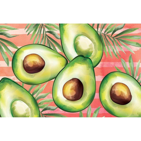 Avocado I White Modern Wood Framed Art Print by ND Art