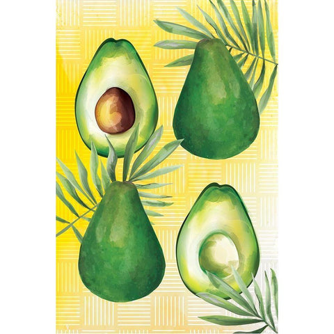 Avocado II Black Modern Wood Framed Art Print by ND Art