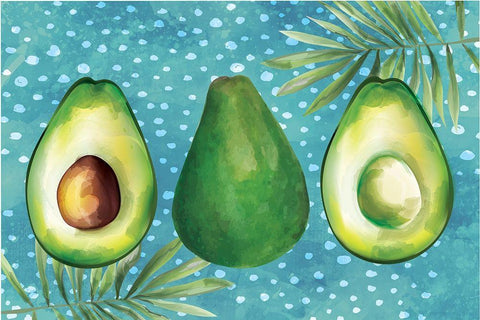 Avocado III Black Ornate Wood Framed Art Print with Double Matting by ND Art