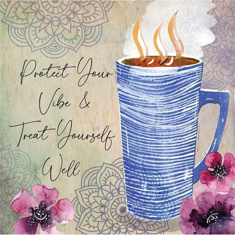 Protect Your Vibe White Modern Wood Framed Art Print by ND Art