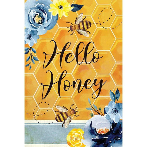 Hello Honey Gold Ornate Wood Framed Art Print with Double Matting by ND Art