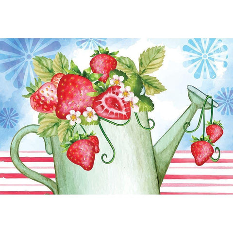 Berries White Modern Wood Framed Art Print by ND Art