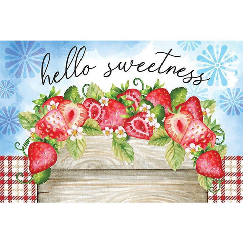 Hello Sweetness White Modern Wood Framed Art Print by ND Art