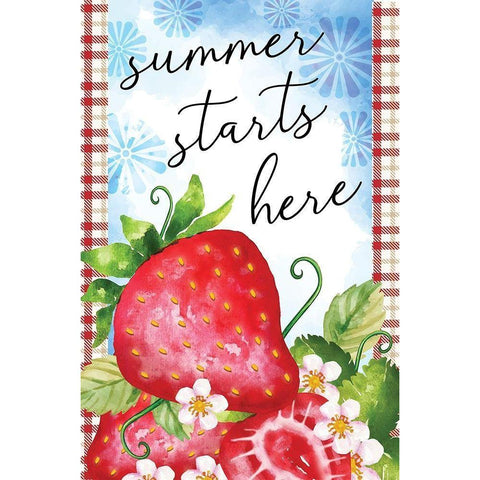 Summer Starts Here Gold Ornate Wood Framed Art Print with Double Matting by ND Art