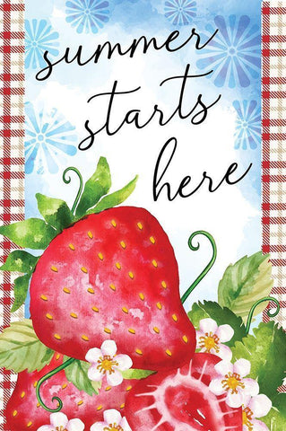 Summer Starts Here White Modern Wood Framed Art Print with Double Matting by ND Art