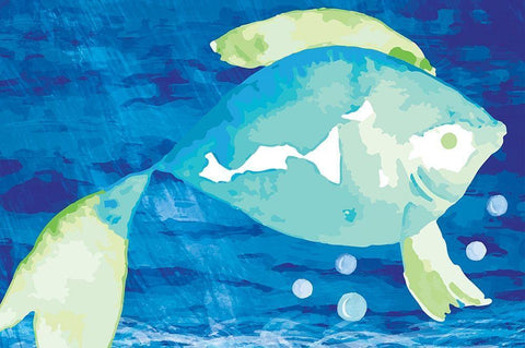 Fish Black Ornate Wood Framed Art Print with Double Matting by ND Art