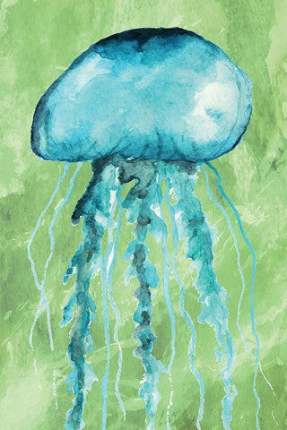 Jelly Fish Black Ornate Wood Framed Art Print with Double Matting by ND Art