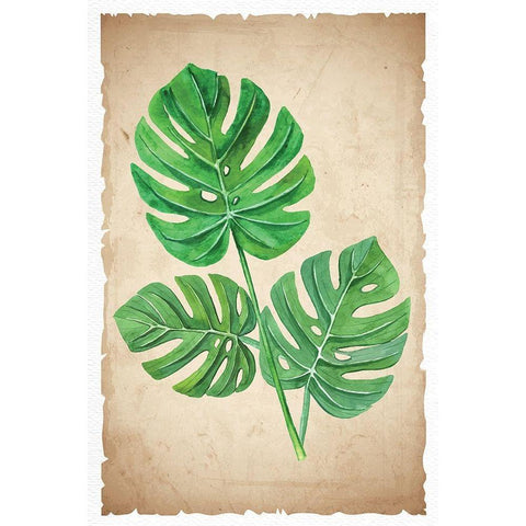 Banana Leaves White Modern Wood Framed Art Print by ND Art
