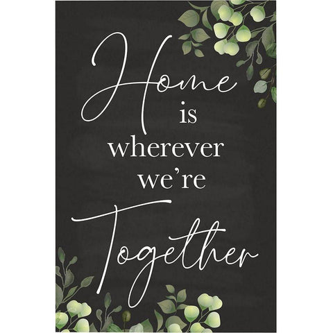 Home Is Black Modern Wood Framed Art Print with Double Matting by ND Art