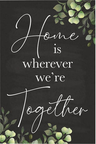 Home Is White Modern Wood Framed Art Print with Double Matting by ND Art