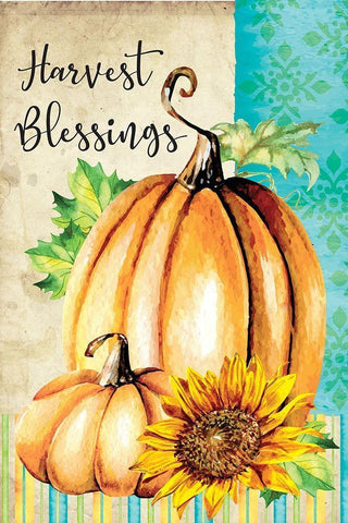 Harvest Blessings White Modern Wood Framed Art Print with Double Matting by ND Art