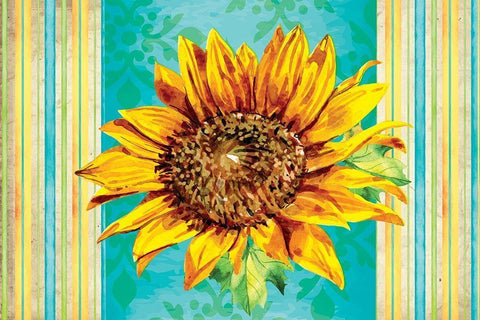 Sunflower Black Ornate Wood Framed Art Print with Double Matting by ND Art