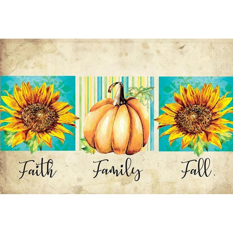 Faith, Family, Fall Black Modern Wood Framed Art Print with Double Matting by ND Art